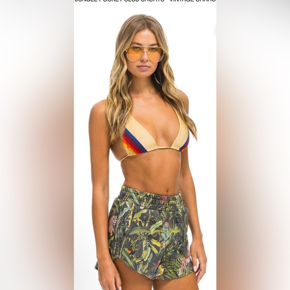 Aviator Nation JUNGLE POCKET CLUB SHORTS - VINTAGE CHARCOAL